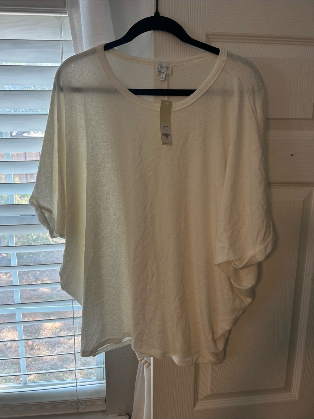 Blue Rain Cream Dolman Short Sleeve Tunic